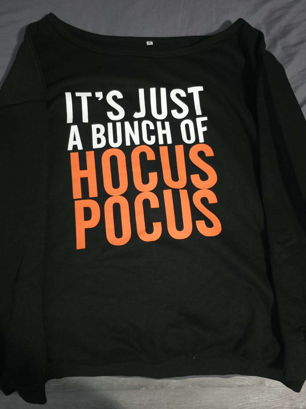 Black 'It's Just a Bunch of Hocus Pocus' Graphic Sweater - Orange & White